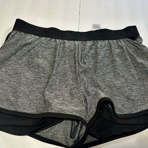 Reebok Heather Gray and Black Training Shorts